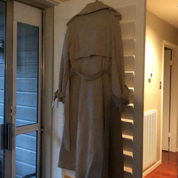 Full Length Tailored Fit Twill Wool Trench Coat - Picture 8 of 16